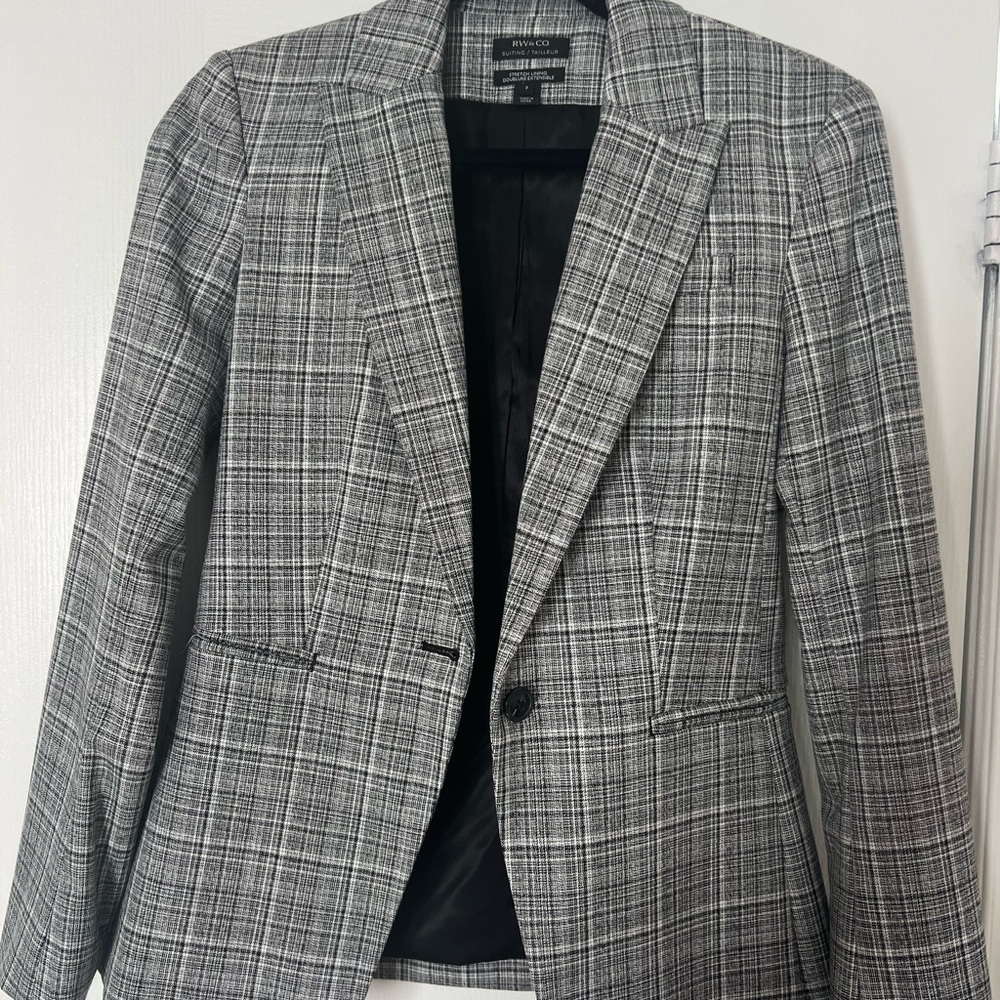 Black and White Plaid Blazer